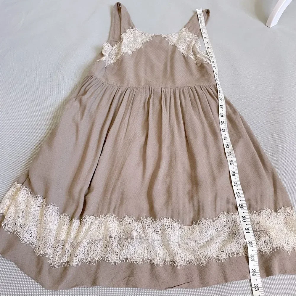 Free People Taupe Georgia Lace Dress Women’s Size 8
